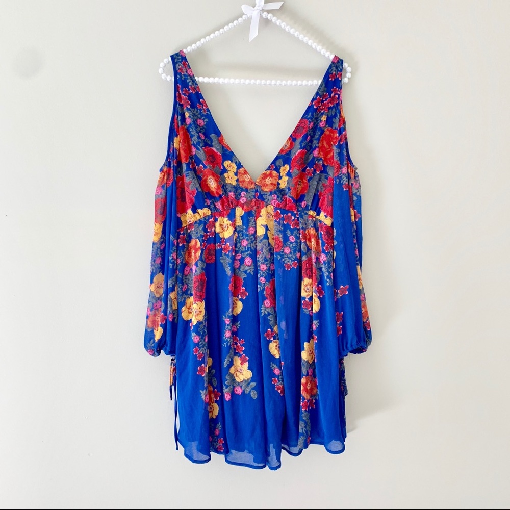 Free People Blue Floral Mini Dress